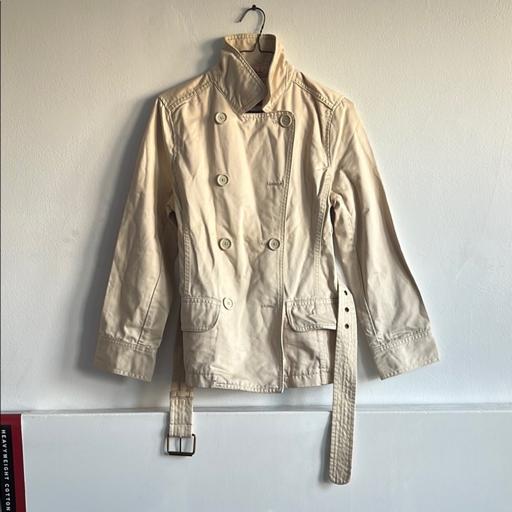 Women's Cream Double-Breasted Jacket